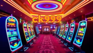 Engaging visual of a ck999 game slot machine with colorful graphics and lively casino ambiance, encouraging users to play exciting online casino games.