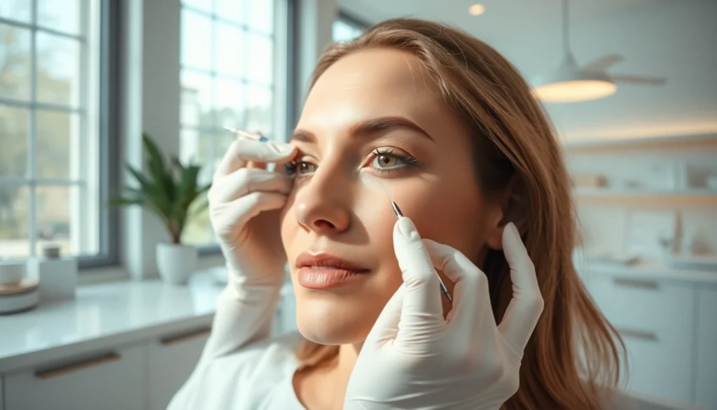 Ästhetische Klinik in Zürich während einer Botox-Behandlung