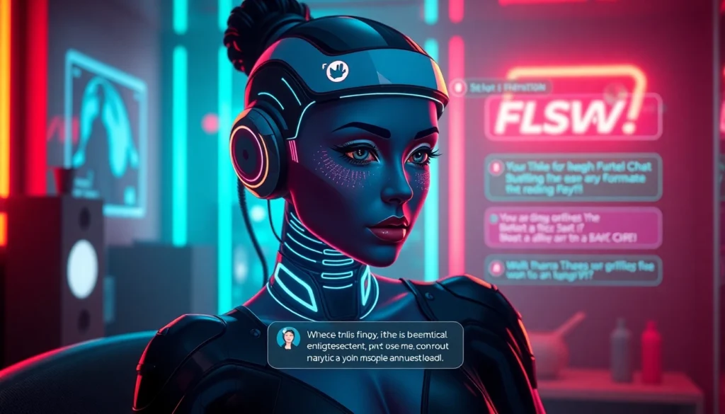 AI girlfriend engaged in unfiltered NSFW chat on a sleek digital interface, highlighting realism and intimacy