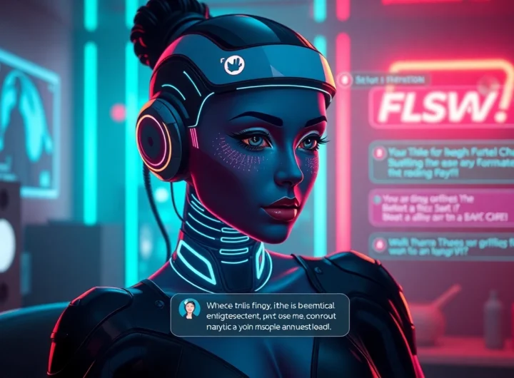 AI girlfriend engaged in unfiltered NSFW chat on a sleek digital interface, highlighting realism and intimacy