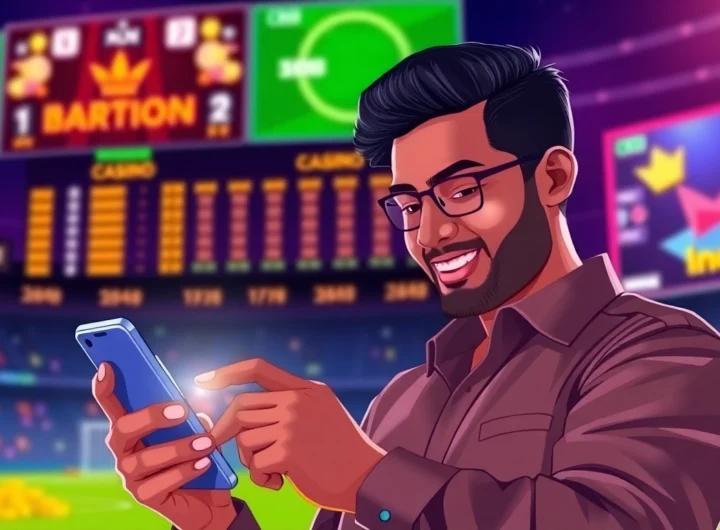 Informed Indian bettor engaging with fairplay online platform on mobile for sports betting and casino games, showcasing a dynamic betting environment.