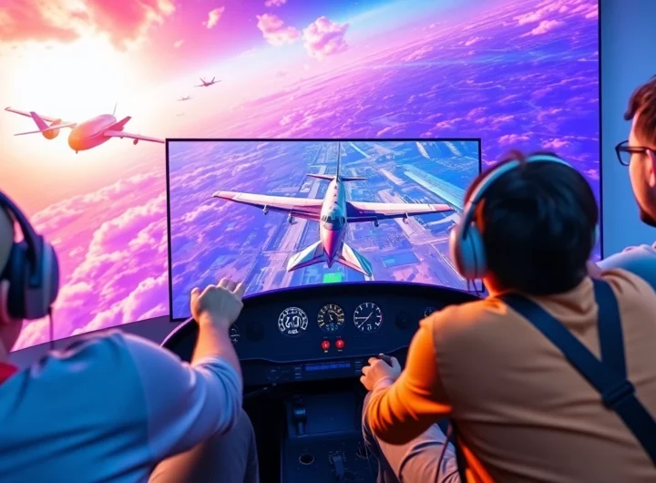 Aviator game online featuring players controlling a plane in a thrilling casino-style setting for high rewards.