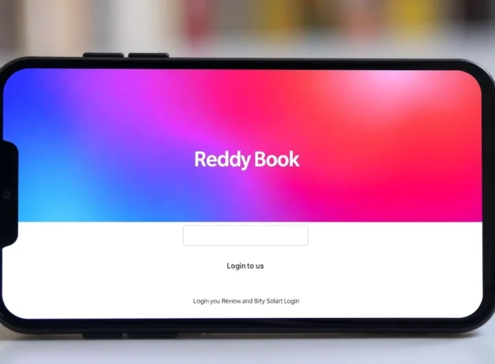 Reddy Book Login page shown on a smartphone with clear input fields and secure login symbols for easy access.
